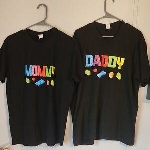 Mommy And Daddy Match LEGO Tshirts Set..